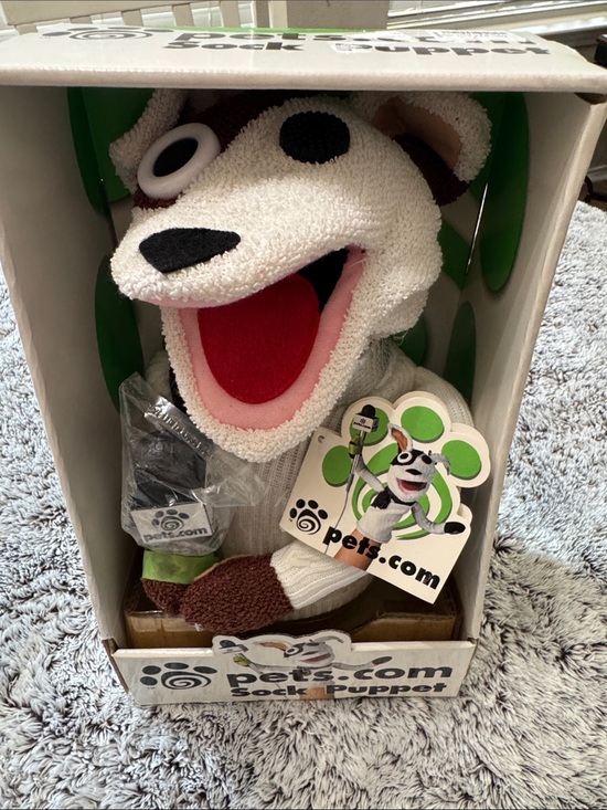 Vintage Pets.Com Sock Puppet Interview Dog Collectible NIB Tags Plush Rare 90’s
